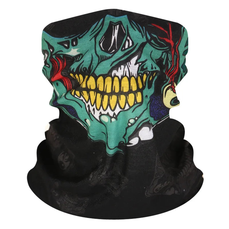 Black Face Shield Mask Riding Motorcycle Skull Ghost Head Skull Balaclava Hood Full Warm Neck Personal Face Protector Mask